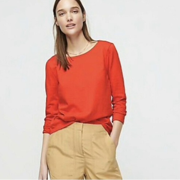 J.Crew Orange Women's Top with Back Tie Detail - Picture 2 of 14